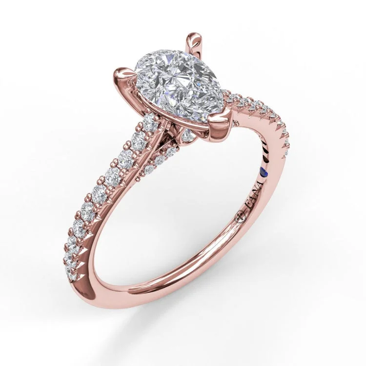 Classic Diamond Engagement Ring with Beautiful Side Detail