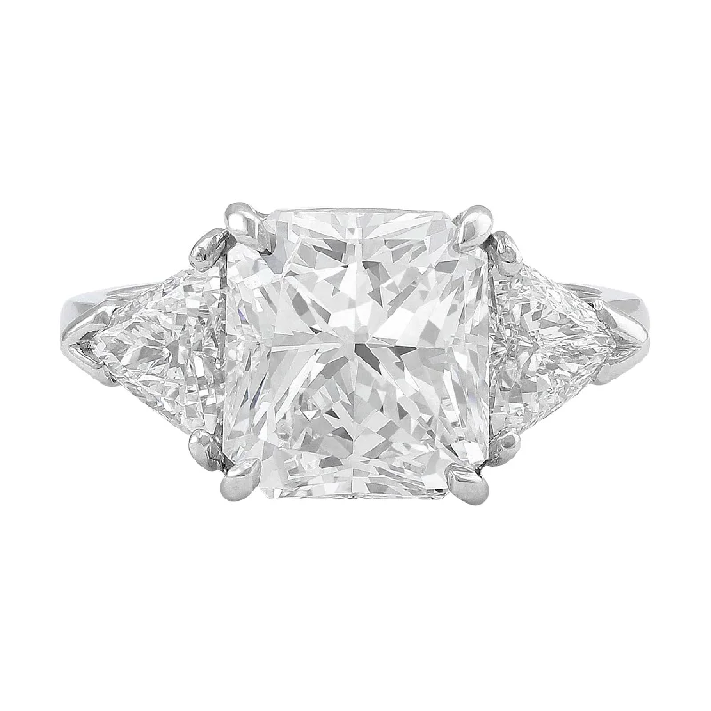 4.01ct Cushion Cut Diamond Platinum Ring