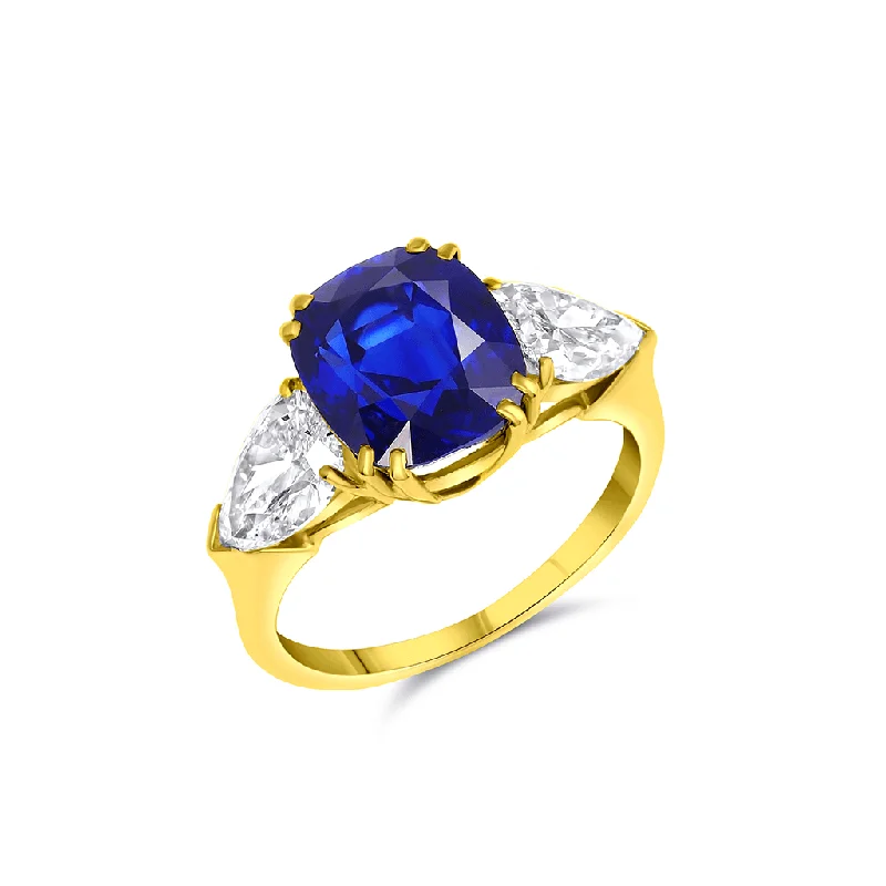 "Harry Winston" 5ct Natural Unheated Sapphire Diamond Ring