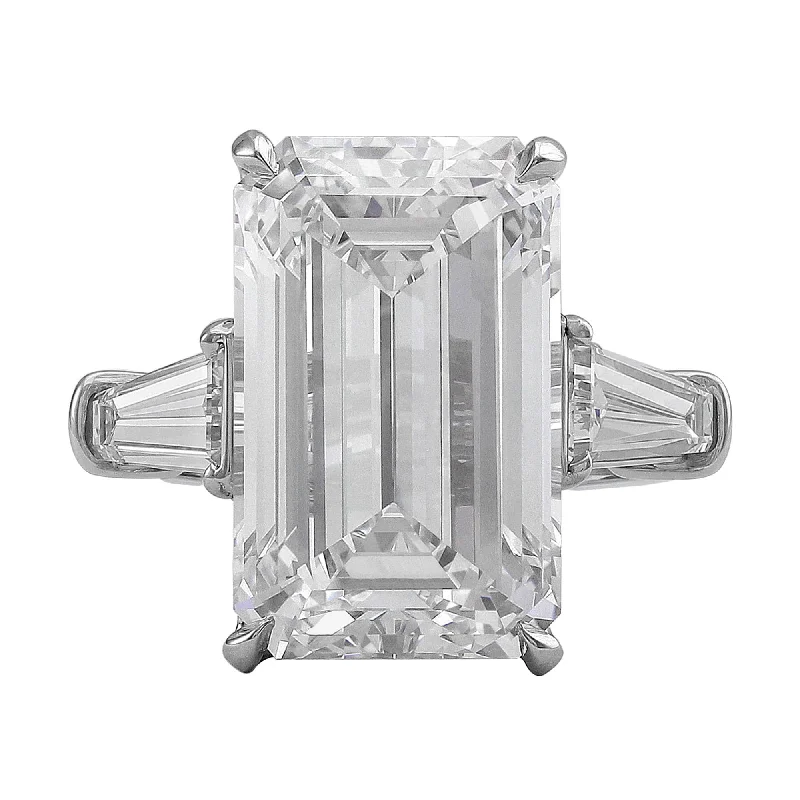 Rivière Platinum Internally Flawless 10.23ct Emerald Cut Diamond Ring, GIA Certified