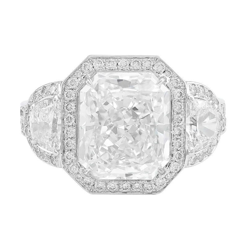 Rivière 18k White Gold 5.31ct Radiant Diamond Ring