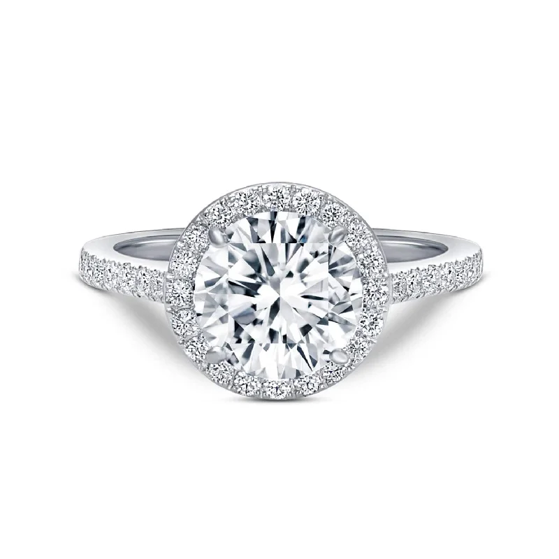 Riviére Platinum 2.01 ct Round Brilliant Halo Ring