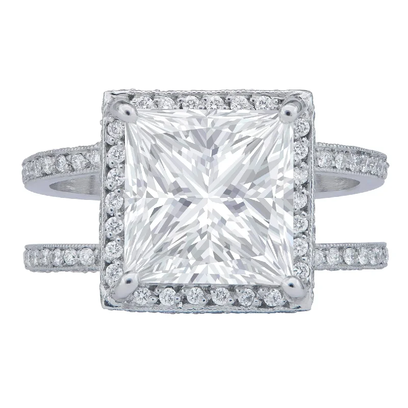 Rivière 4.01ct Square Cut Diamond Ring