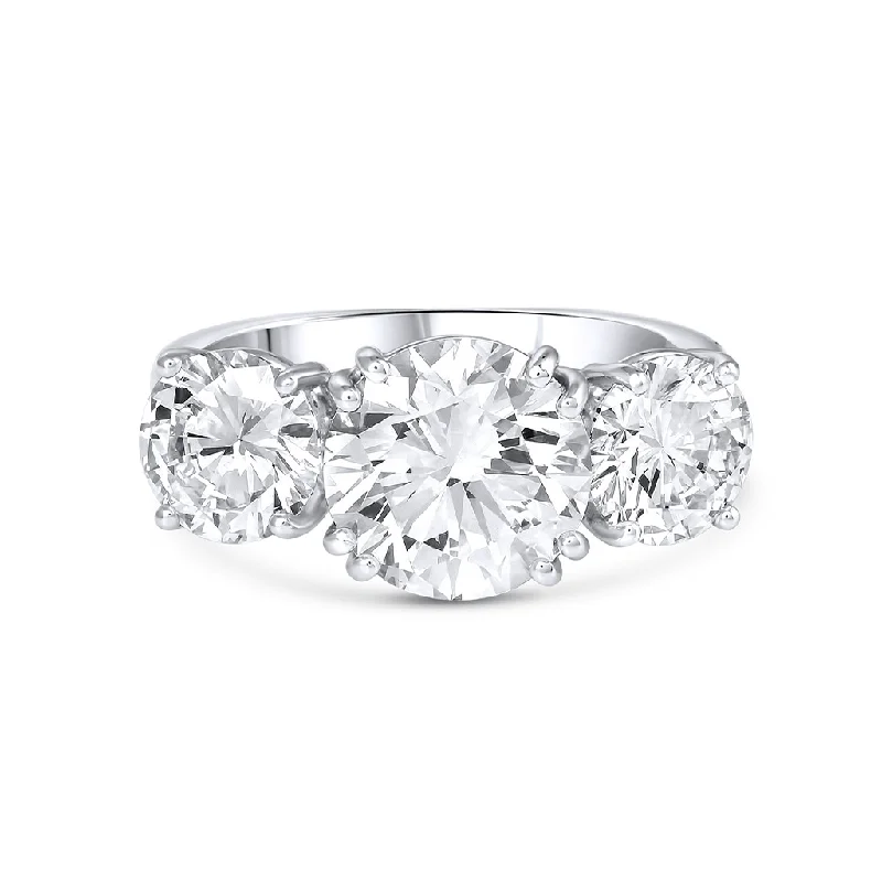 Rivière Platinum Three-Stone 4.71ctw Diamond Ring