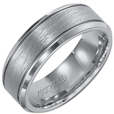 Artcarved Mens Spun Wedding Band in Tungsten (7.5mm)