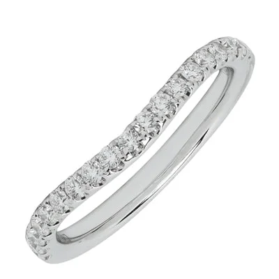 Curved Diamond Wedding Band in 14kt White Gold (1/3ct tw)