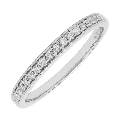 Diamond Milgrain Wedding Band in 14kt White Gold (1/5ct tw)