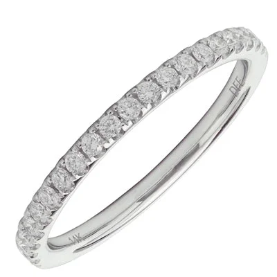 Diamond Pave Wedding Band in 14kt White Gold (1/4ct tw)