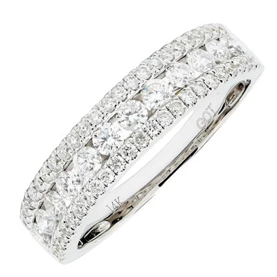 Diamond Three Row Band in 14kt White Gold (3/4ct tw)