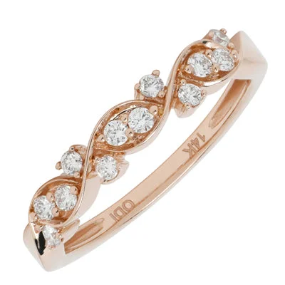 Diamond Twist Wedding Band in 14kt Rose Gold (1/4ct tw)