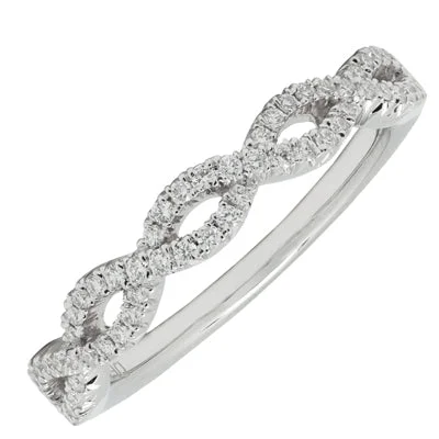 Diamond Twist Wedding Band in 14kt White Gold (1/4ct tw)