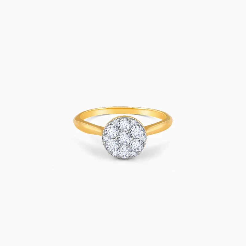 Gold Dew Drop Solitaire Diamond Ring