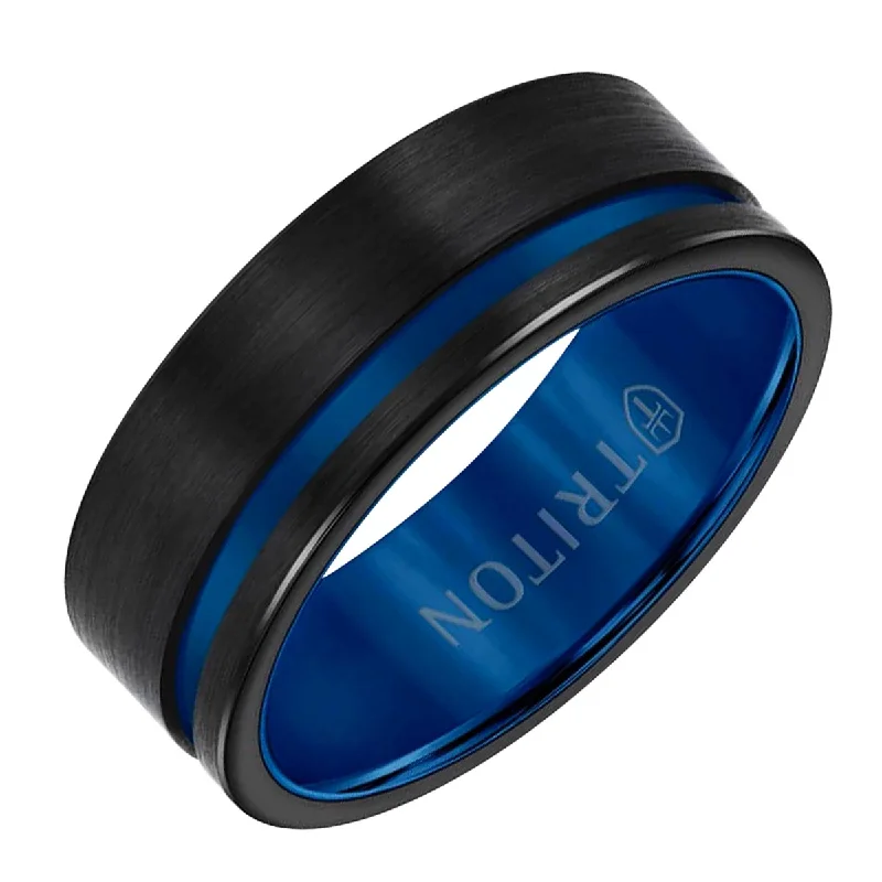 Mens Wedding Band in Black Tungsten