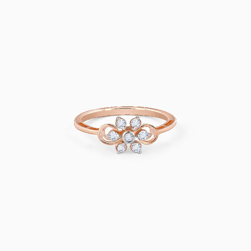 Rose Gold Aconite Diamond Ring