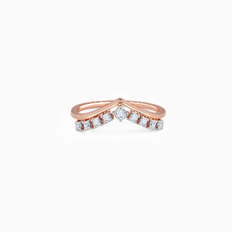 Rose Gold Elegant Pear Diamond Ring