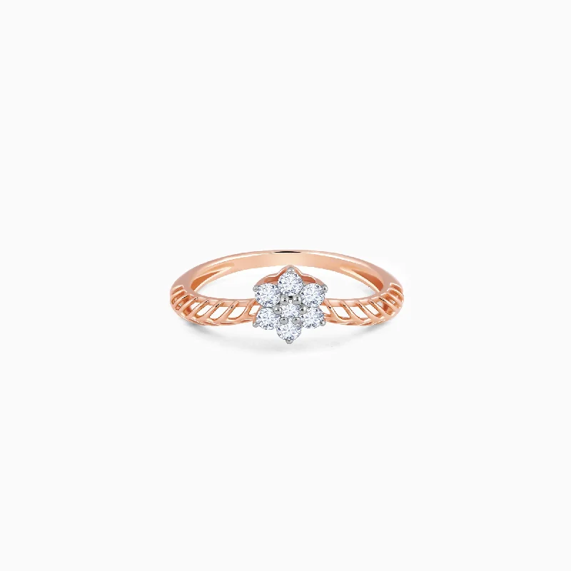 Rose Gold Peak Elegance Diamond Ring