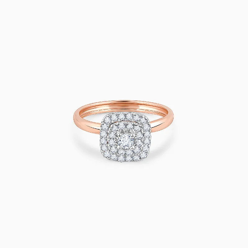 Rose Gold Solitaire Memorabilia Diamond Ring