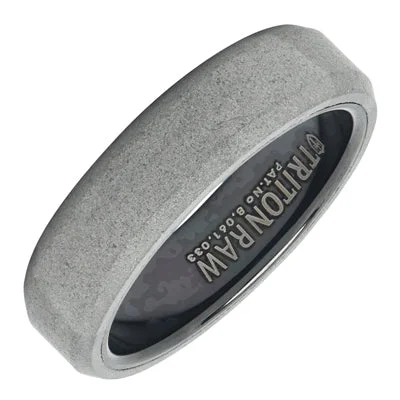 Triton Men's Wedding Band in Tungsten Raw (6mm)