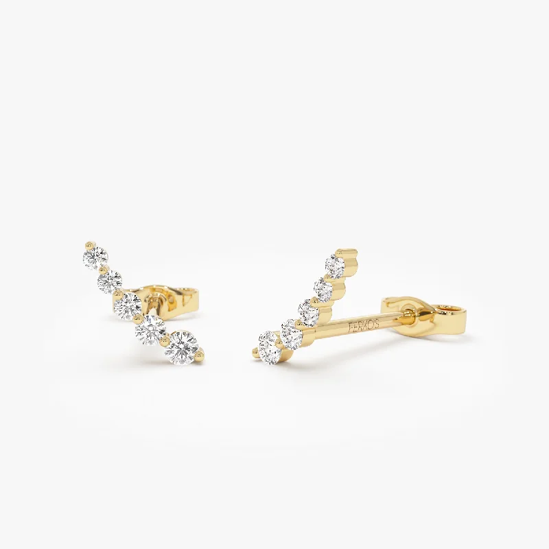 14k Diamond Crawler Studs