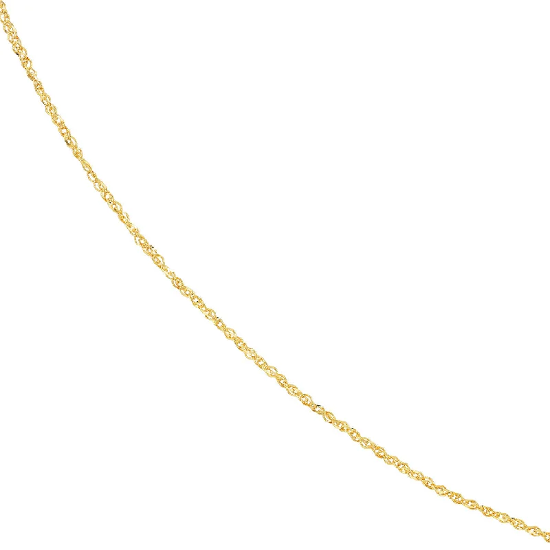 14K Yellow Gold or White Gold 1.4mm Sparkle Singapore Chain Necklace with Lobster Lock