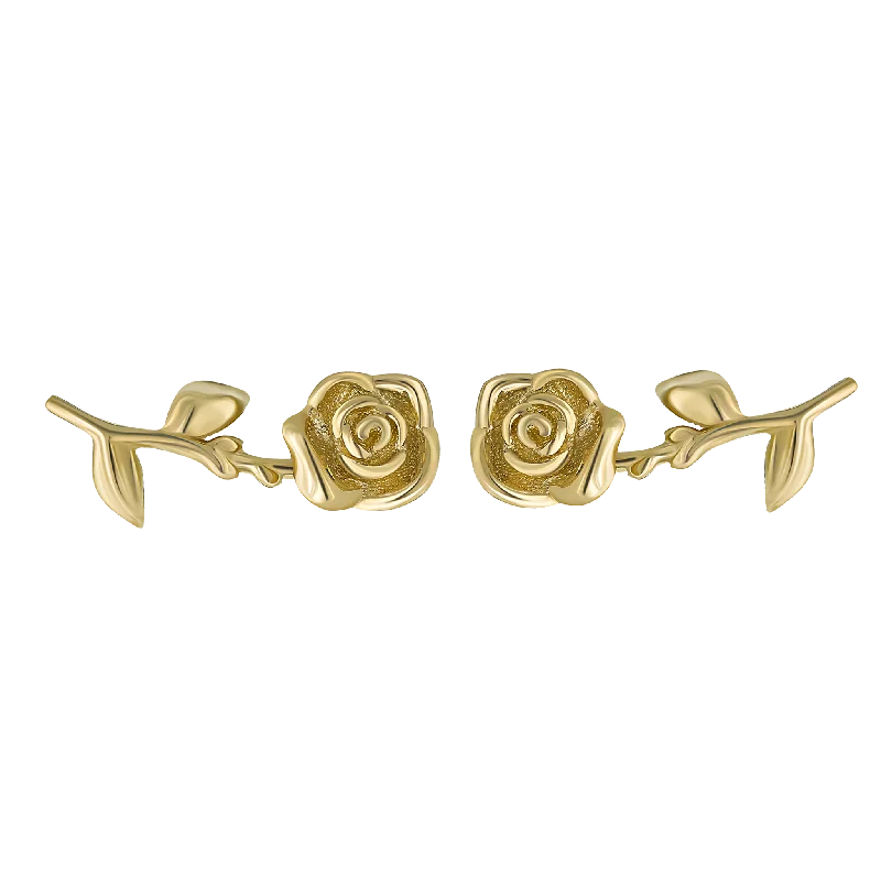 Solid 14kt Gold Forever Rose Studs