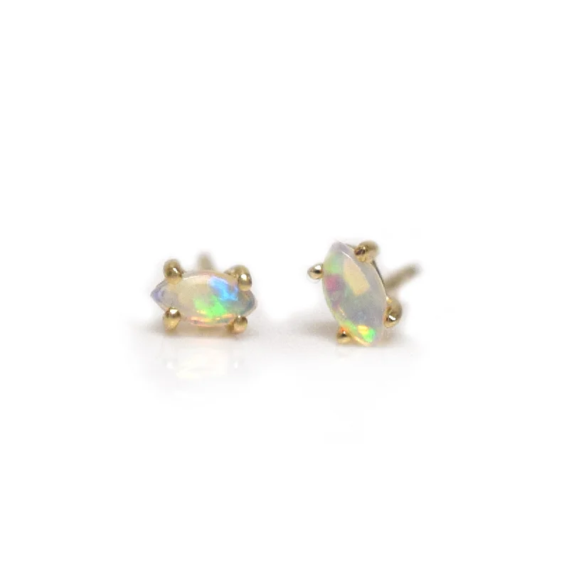 Solid Gold Opal Eye Studs