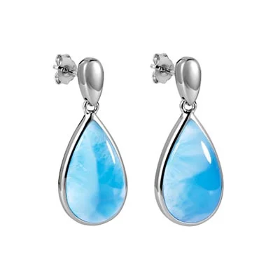 Alamea Larimar Teardrop Earrings in Sterling Silver