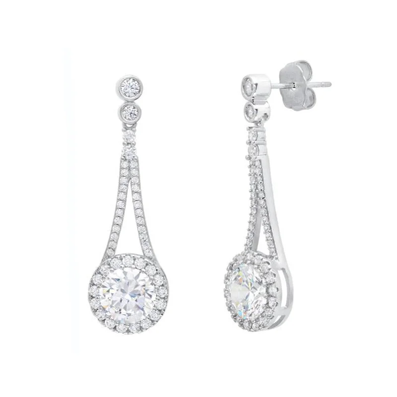 Andrew Prince by Crislu Crystal Drop Halo Earrings