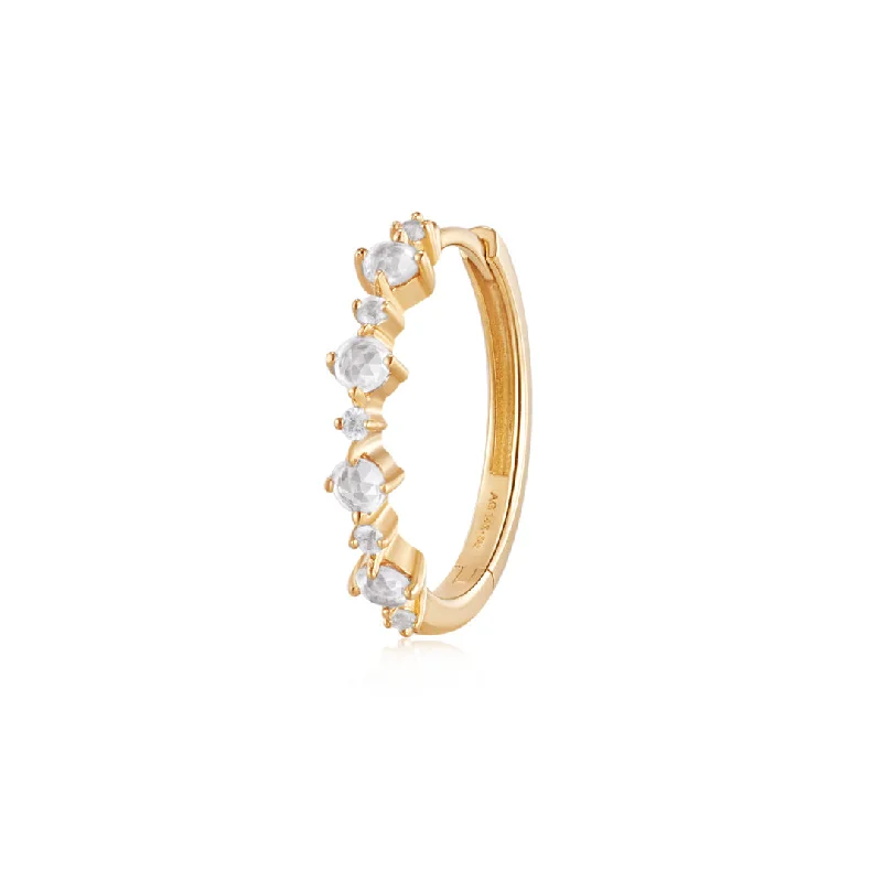 Audrey | Rose Cut White Sapphire Single Huggie Hoop