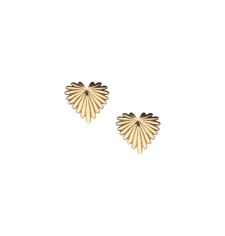 Baby Full Heart Love Earrings 10k Gold