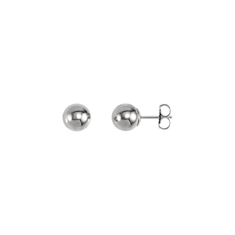 14K White 7 mm Ball Earrings