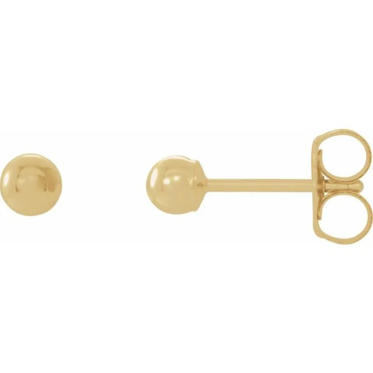 14K Yellow 3 mm Ball Earrings