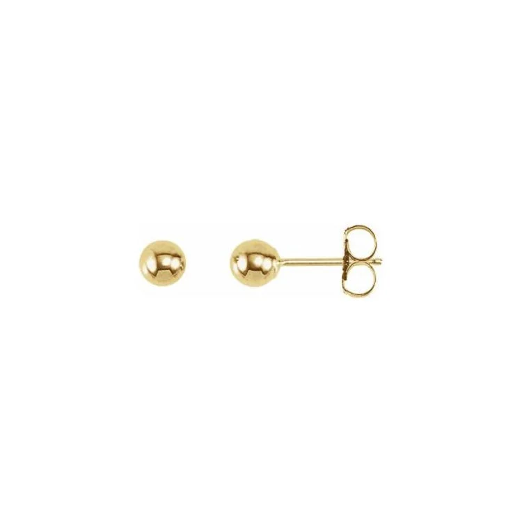 14K Yellow 4 mm Ball Earrings