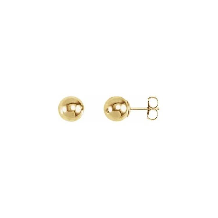 14K Yellow 7 mm Ball Earrings