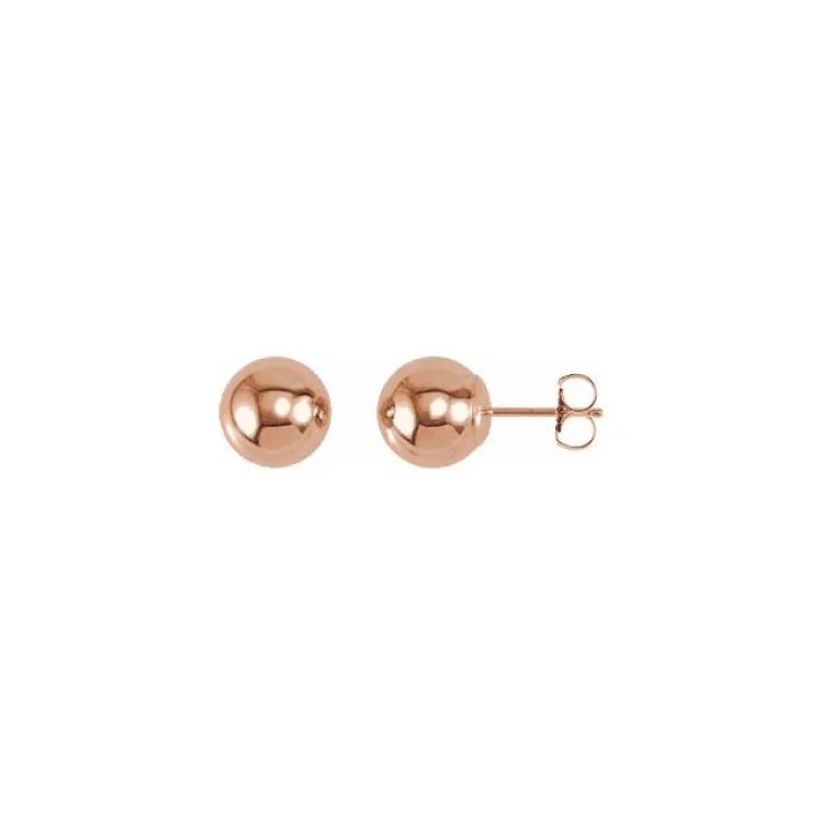 14K Rose 8 mm Ball Earrings