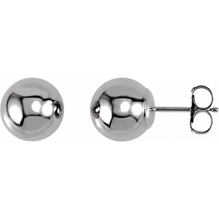 14K White 8 mm Ball Earrings