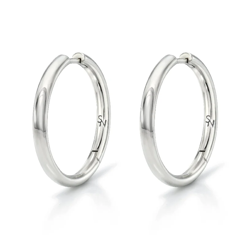 Chubby Large Hoops - Silver