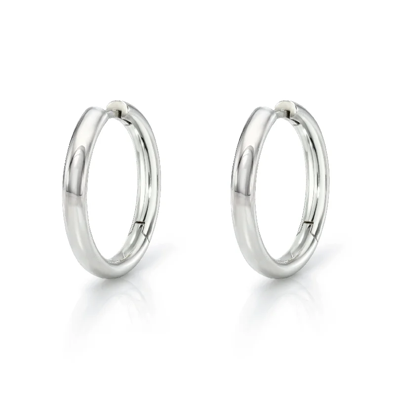 Chubby Medium Hoops - Silver