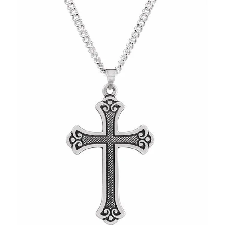 Sterling Silver Fancy Cross Pendant