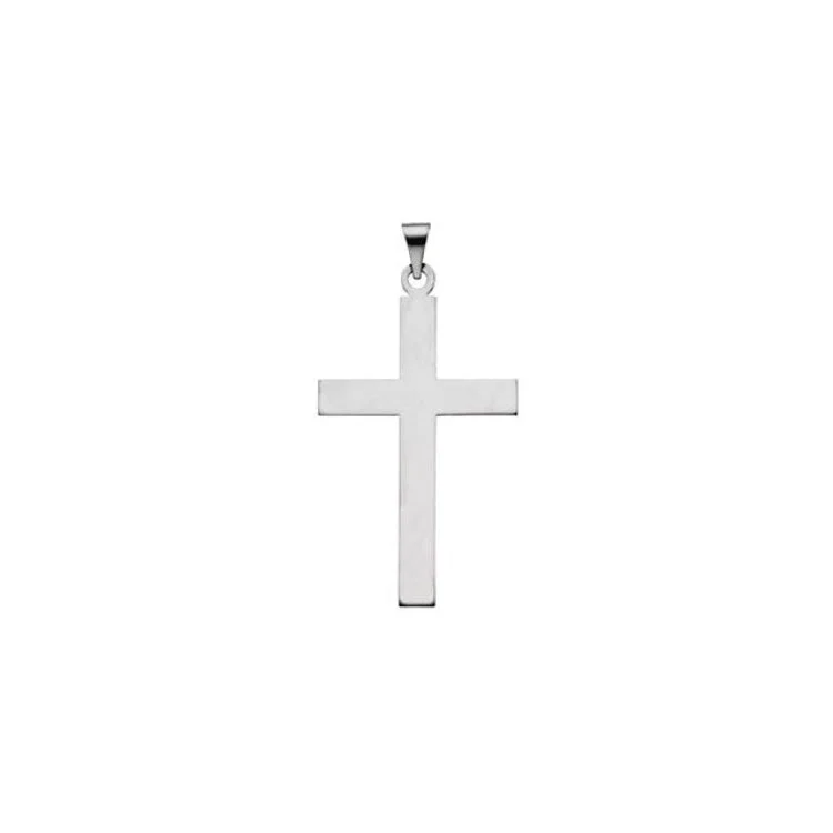 14K White 39 x 25 mm Cross Pendant