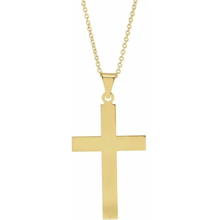 Sterling Silver 39x25 mm Cross Pendant