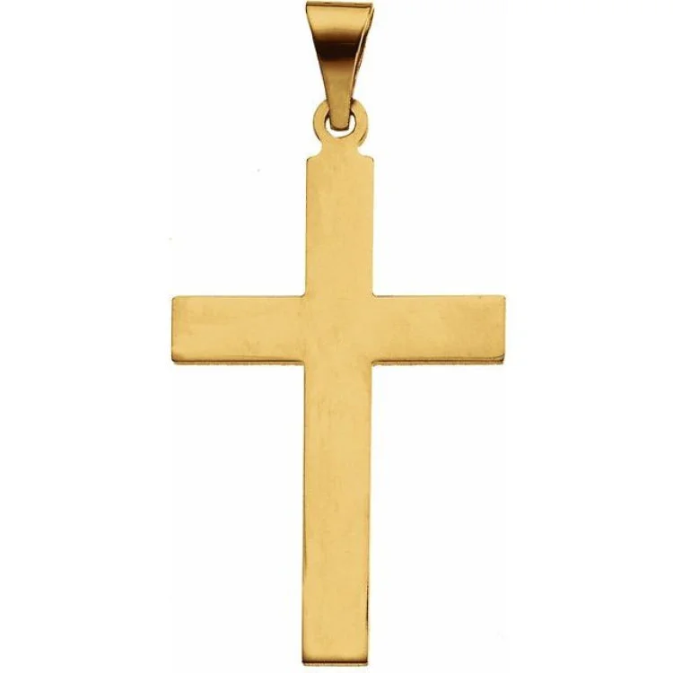 14K Yellow 28 x 18 mm Cross Pendant