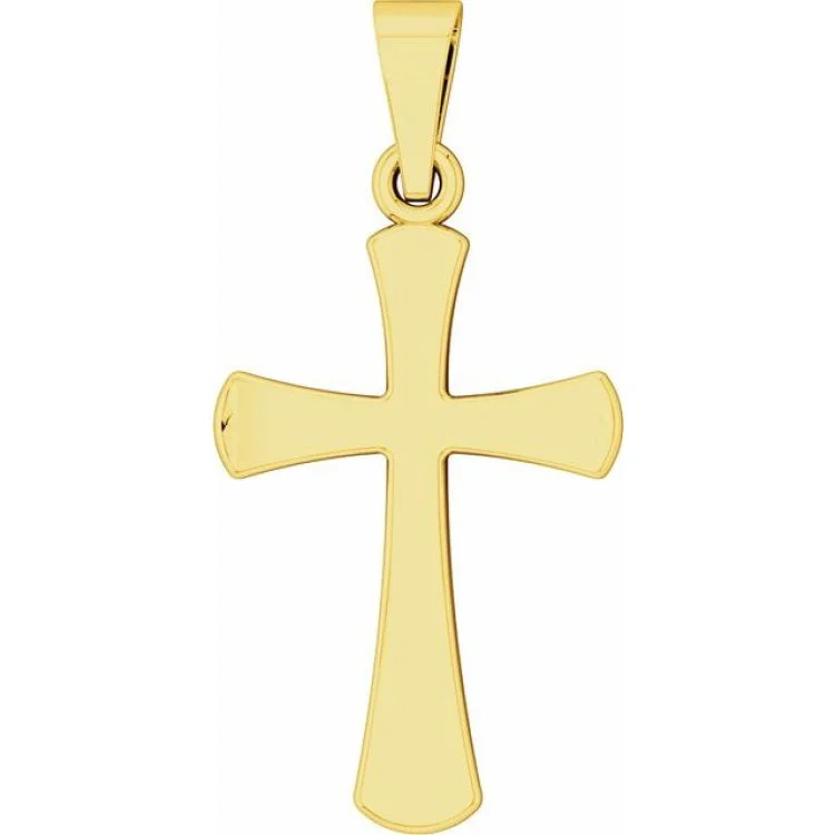 14K Yellow 19.3x11.4 mm Cross Pendant