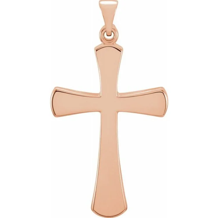 14K Rose 28.5x19 mm Cross Pendant