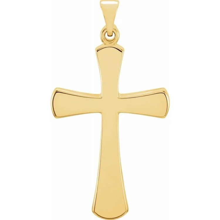 14K Yellow 28.5x19 mm Cross Pendant