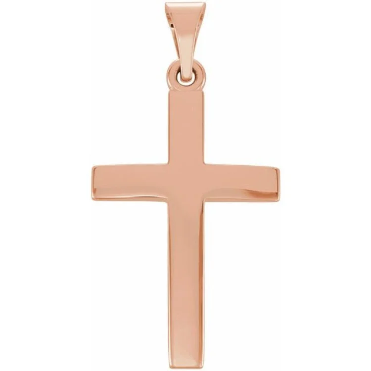 14K Rose 17x11.5 mm Cross Pendant