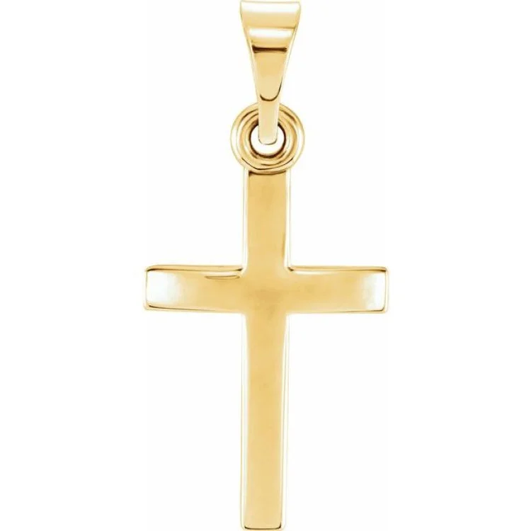 14K Yellow 15.2x7.3 mm Cross Pendant