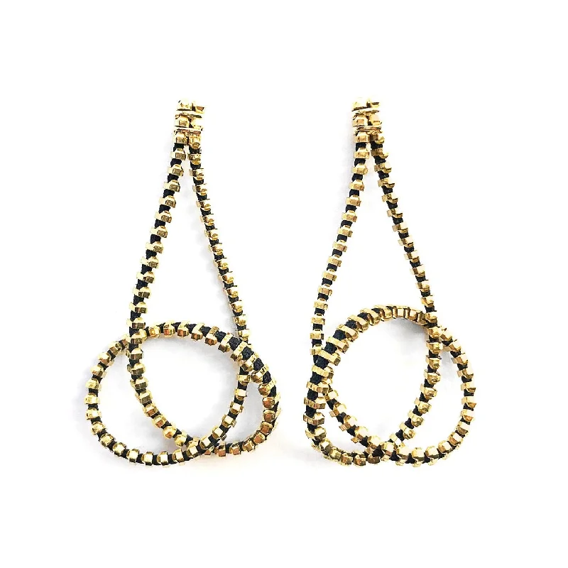 Cut Away Knot Earrings, Gold, Long