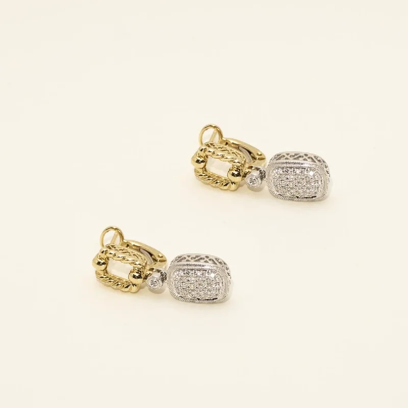 Dabakarov Diamond Link Drop Earrings in 14kt Yellow and White Gold (1/3ct tw)