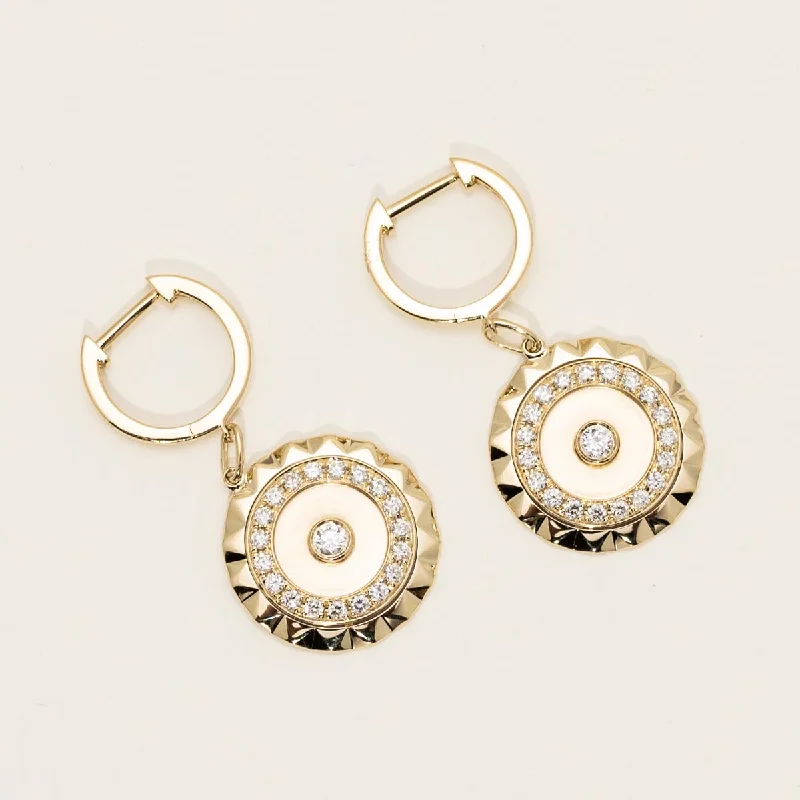 Diamond Disc Drop Earrings in 14kt Yellow Gold (1/2ct t w)